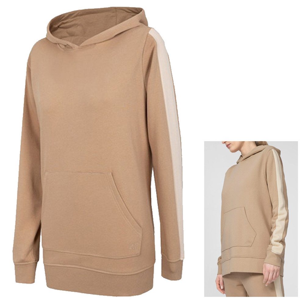 4F Langarmshirt 4F - Damen Hoodie Пуловеры Sweatshirt, braun beige