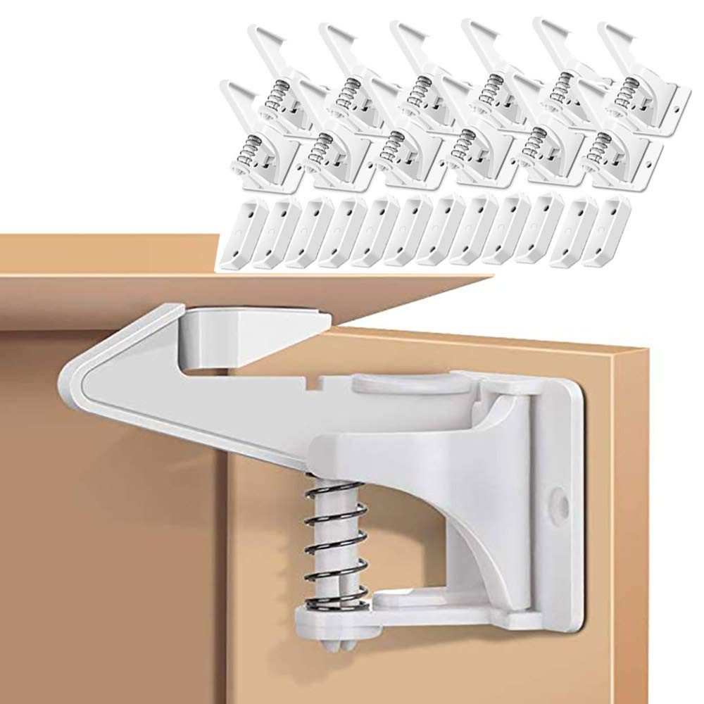 Kindersicherung 12 Pack Kindersicherung Schrank Baby Sicherheit Schrankschloss Weiß
