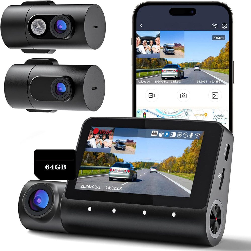1*Dashcam +64GB TF Karte
