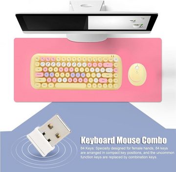 ciciglow Frauenspezifisches Design, kraftvolle 2,4G Wireless Leistung Tastatur- und Maus-Set, Multimedia-Funktionalität für ein authentisches Manipulator-Feeling