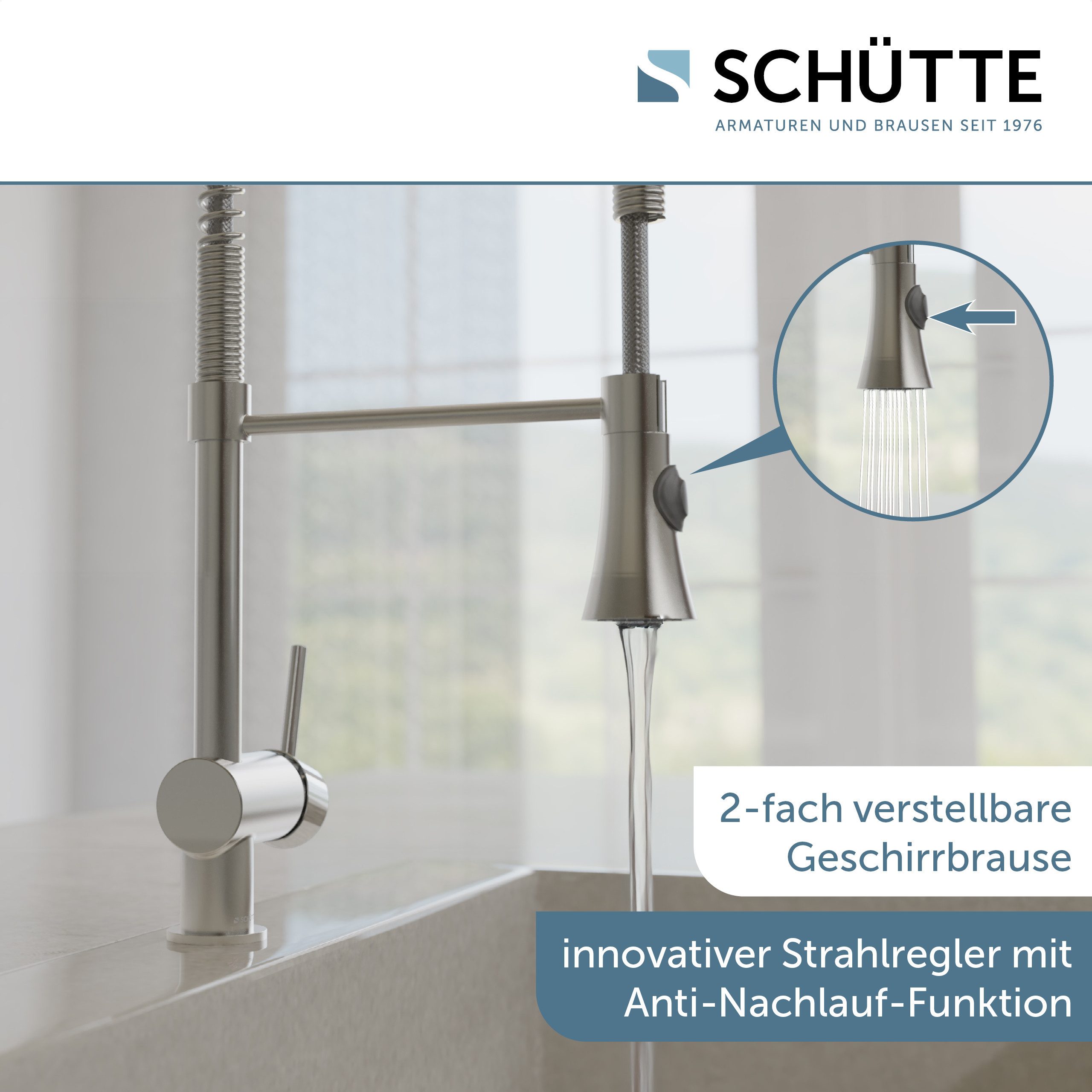 Schütte Spültischarmatur Cornwall Niederdruck Armatur Küche, Wasserhahn aus günstig online kaufen