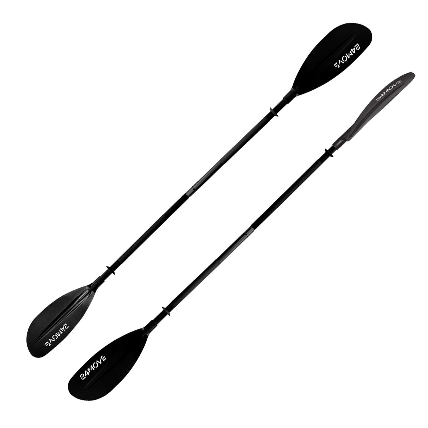 24Move Doppelpaddel, Stand Up Paddle Aluminium SUP-Paddel, (Winkelverstellung, universell einstellbar, verstellbar, 2-teilig, SUP-Paddel), für Paddelboards, Kajakboot und Ruderboot