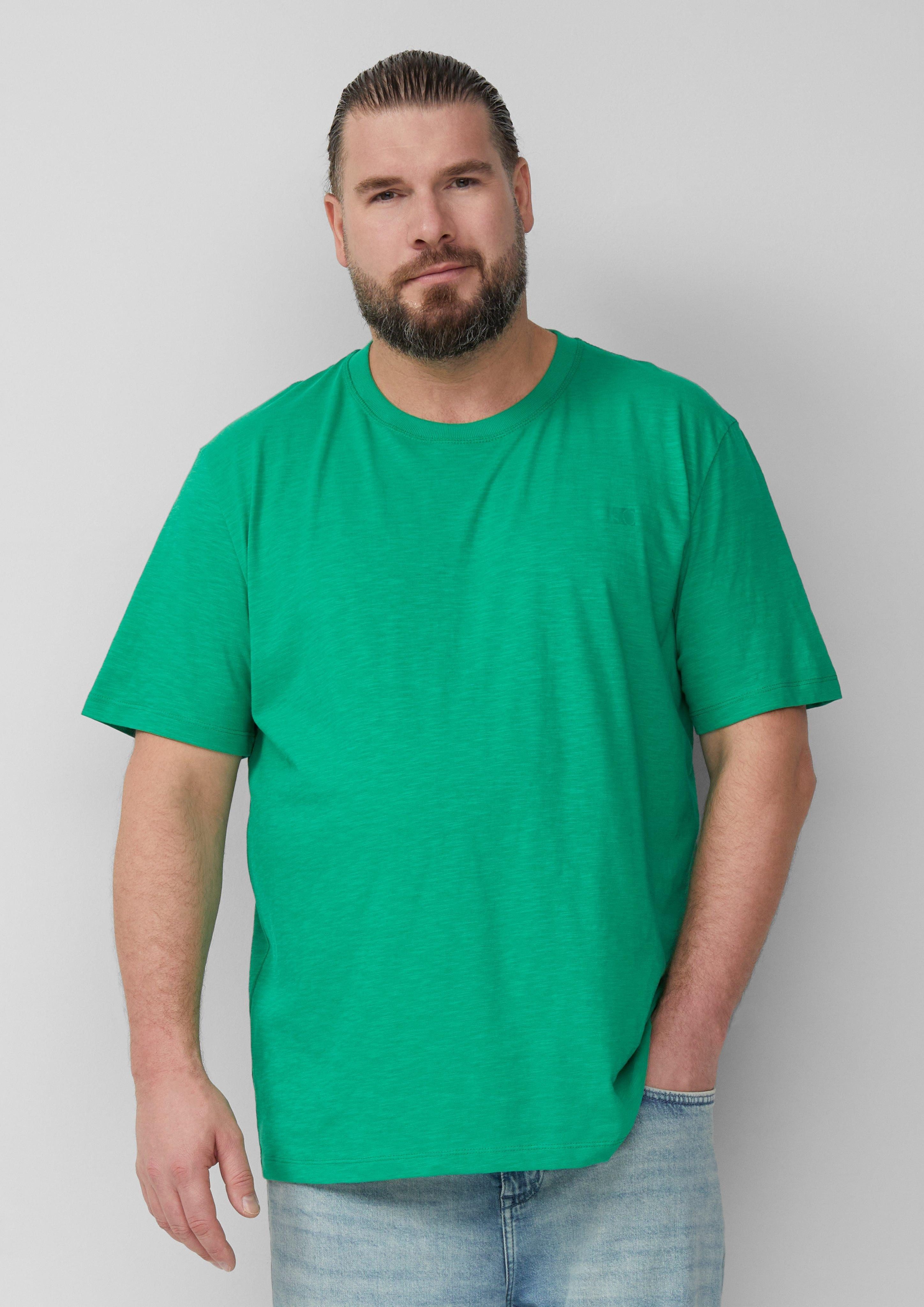 s.Oliver Kurzarmshirt T-Shirt mit Flammgarnstruktur und günstig online kaufen