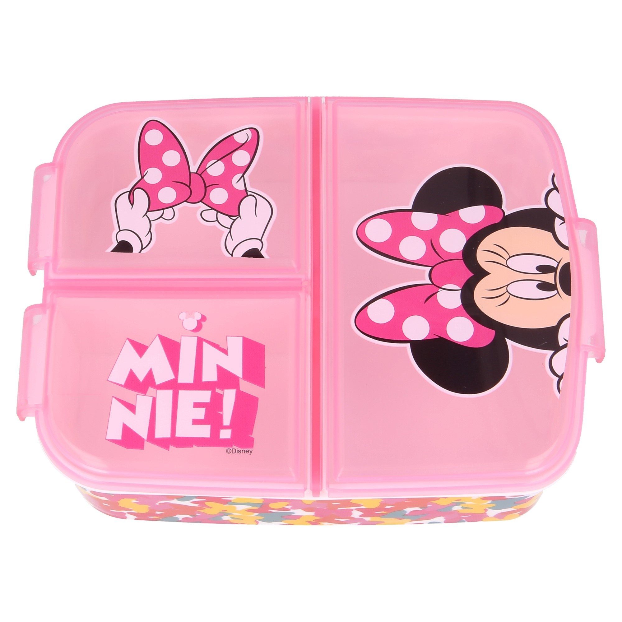 Disney Lunchbox Disney Minnie Maus 4 teiliges Lunch Set, (4-tlg), Brotdose Alu-Trinkflasche - Löffel Gabel