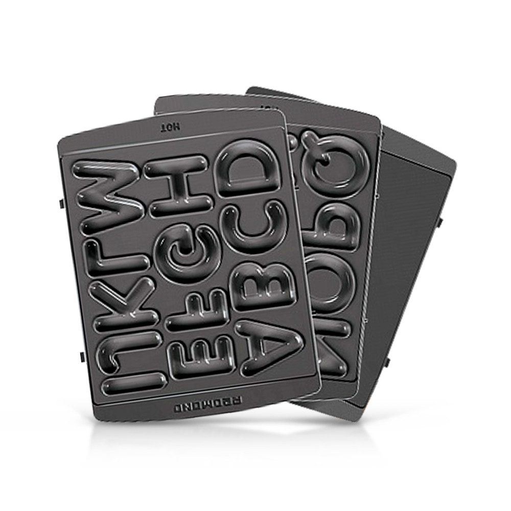 Redmond Waffelplatten RAMB-141 Englisches Alphabet 2 Stk. 29 x 22 cm Antihaft Serie PRO, Metall