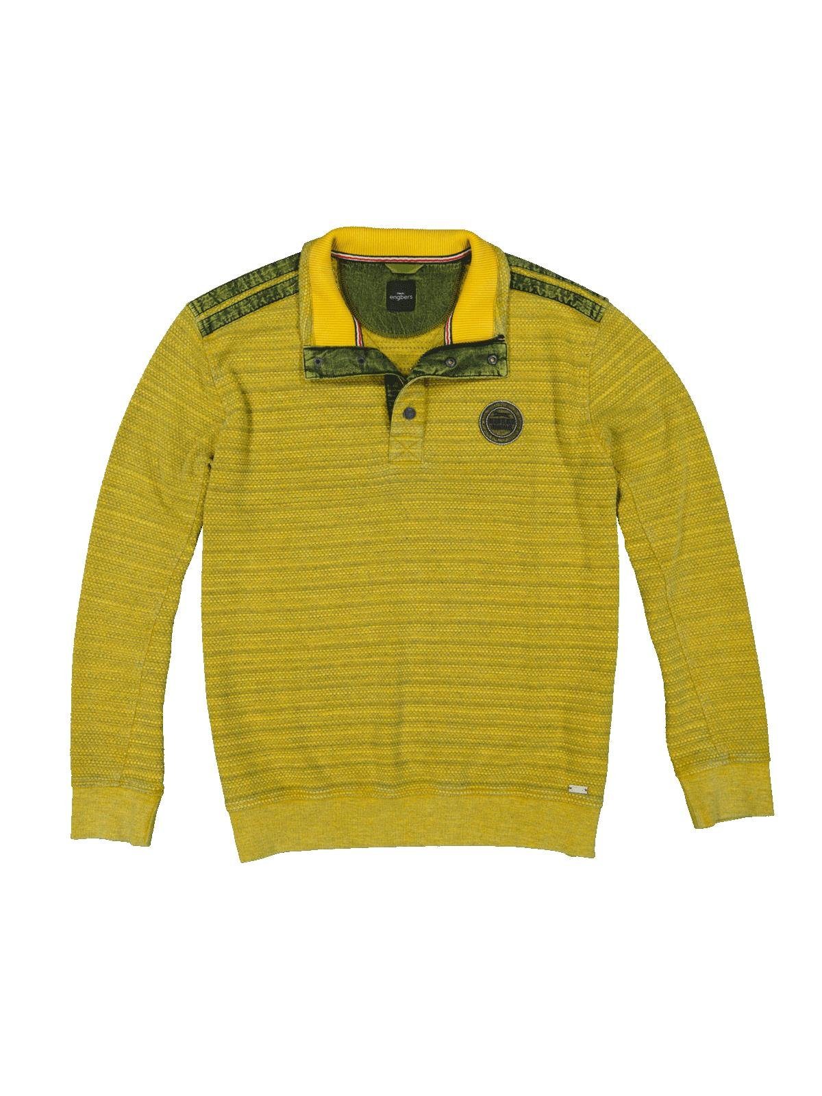 Engbers Sweatshirt Sweatshirt Knopfleiste Stehkragen, Reißverschluss und mit mit Stehkragen