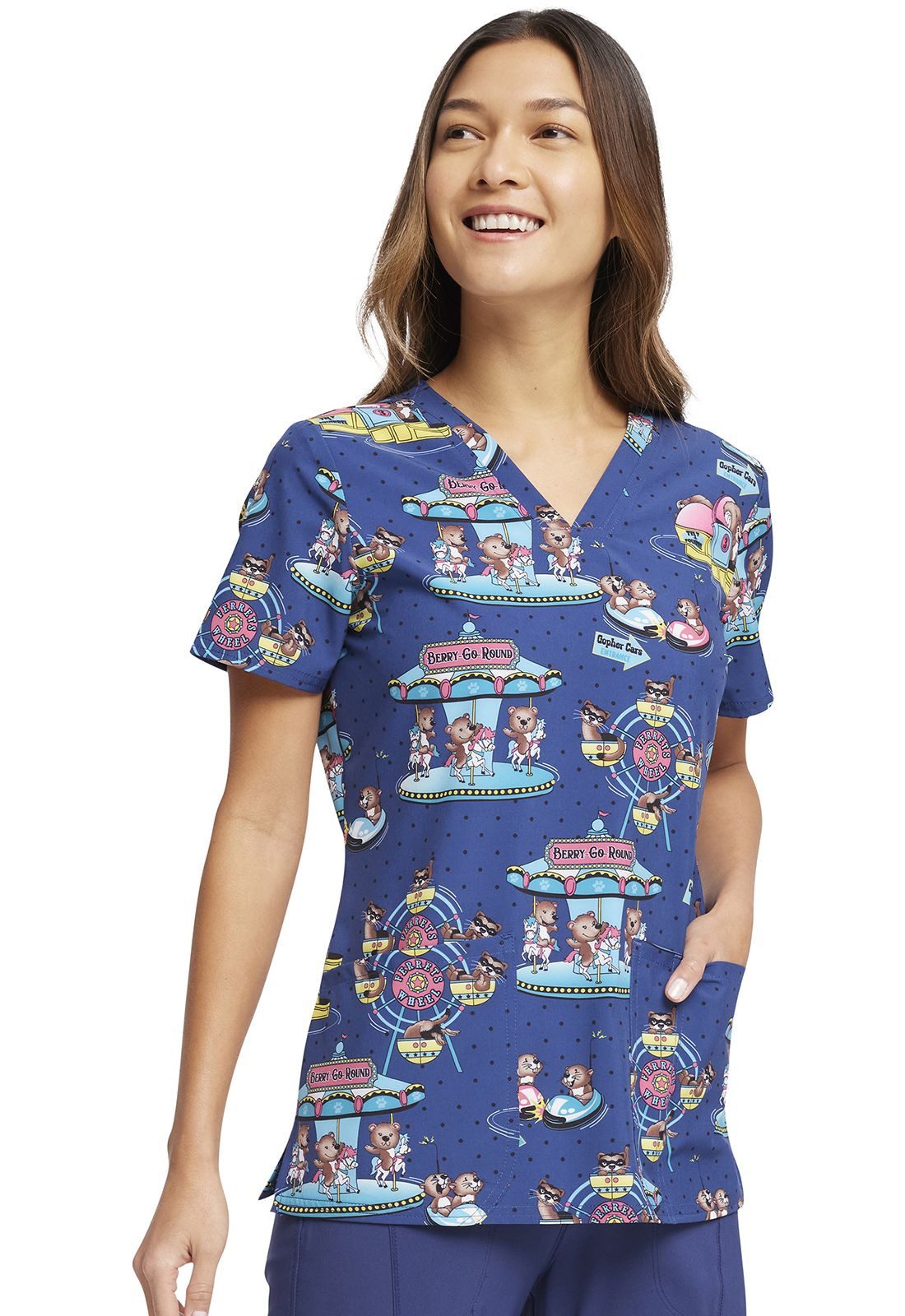 Cherokee Funktionsbluse Bunt bedruckter Damen Kasack "Carnival Critters" Kasack mit Motiv