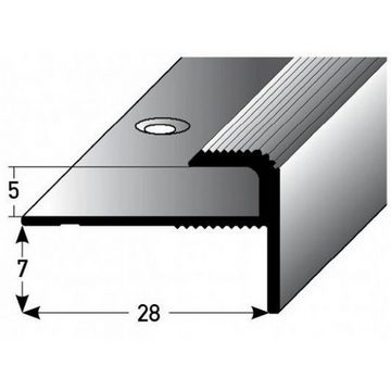 PROVISTON Abschlussprofil Aluminium, 28 x 5 x 1000 mm, Silber, Einfass- & Abschlussprofile