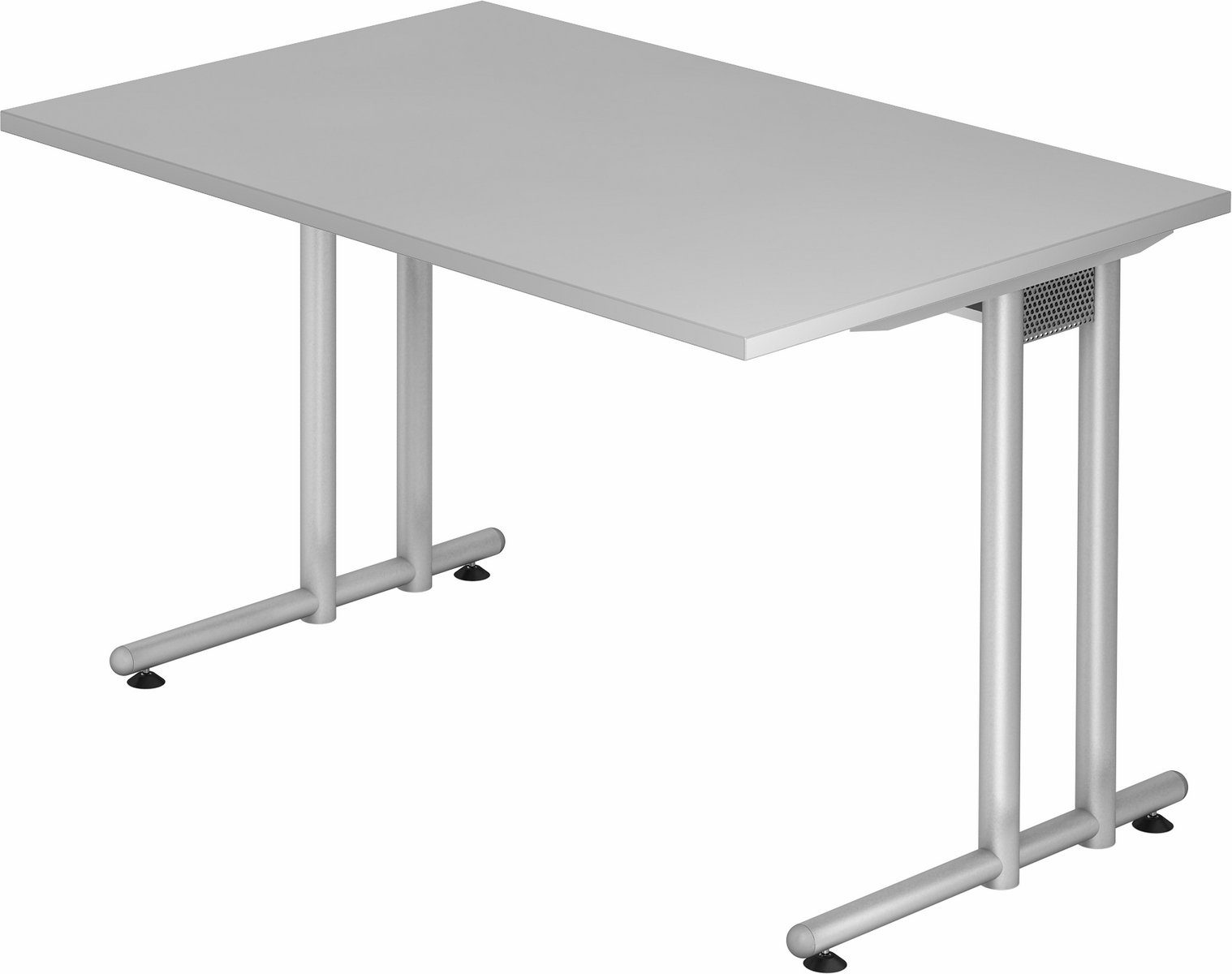 bümö Schreibtisch Schreibtisch Serie-N, Rechteck: 120 x 80 cm - Dekor: Grau