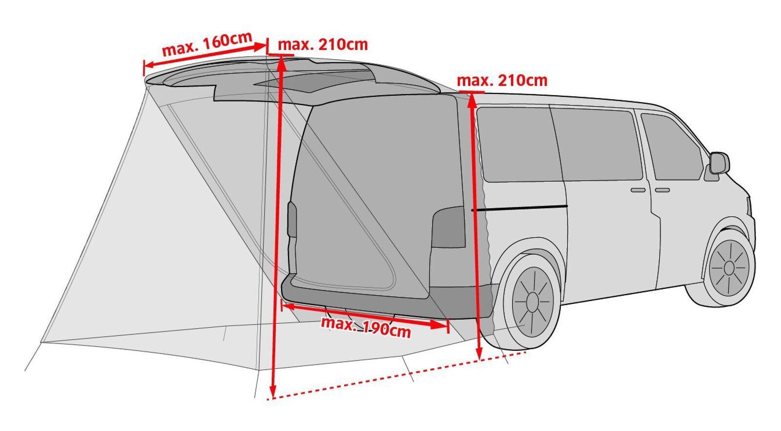 VAUDE Geodätzelt Drive Van Trunk, Personen: 0 (Set, 1 tlg., mit Transporttasche)