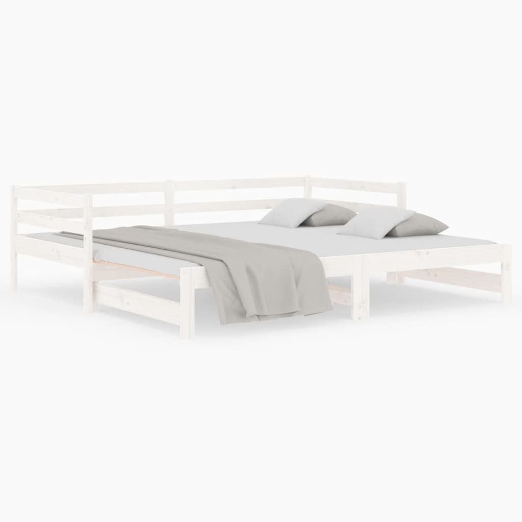 vidaXL Bett Tagesbett Ausziehbar Weiß 2x(80x200) günstig online kaufen