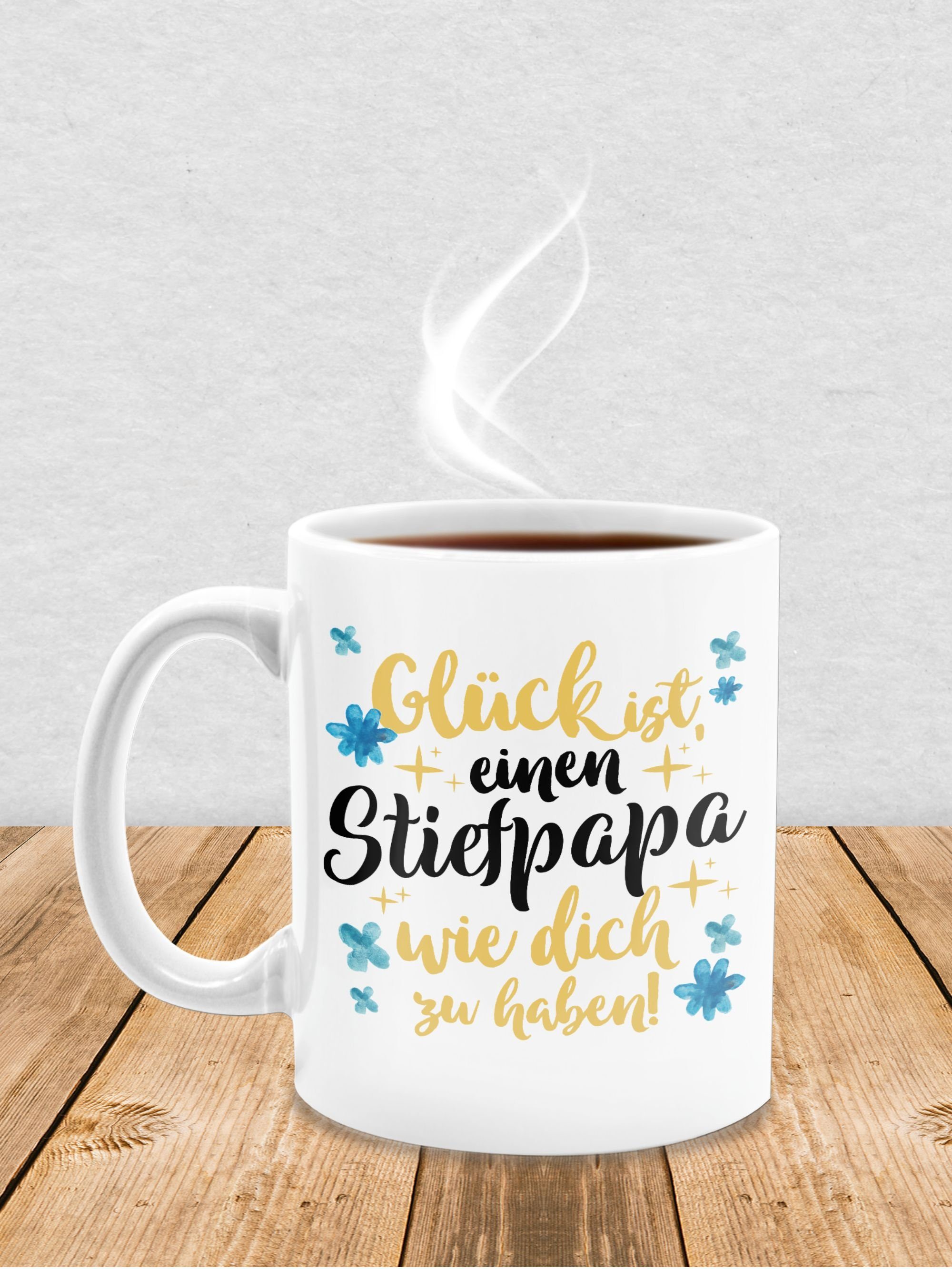 dich 3 Geschenk I Bonuspapa, Glück Tasse einen Stiefpapa Keramik, Vatertag Weiß Shirtracer Kaffeetasse wie zu haben ist,