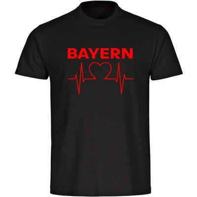 multifanshop T-Shirt Herren Bayern - Herzschlag - Männer