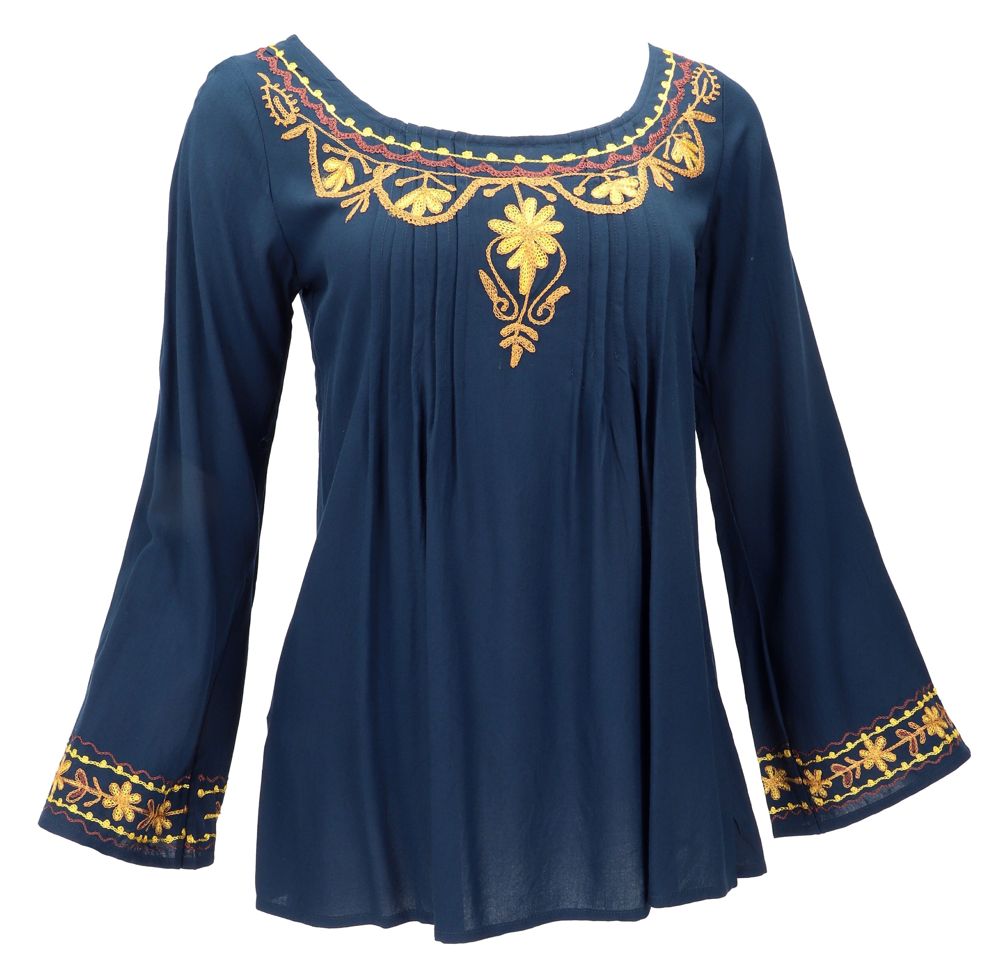 Guru-Shop Longbluse Bestickte Elfenbluse, Boho Damenbluse -.. alternative B günstig online kaufen