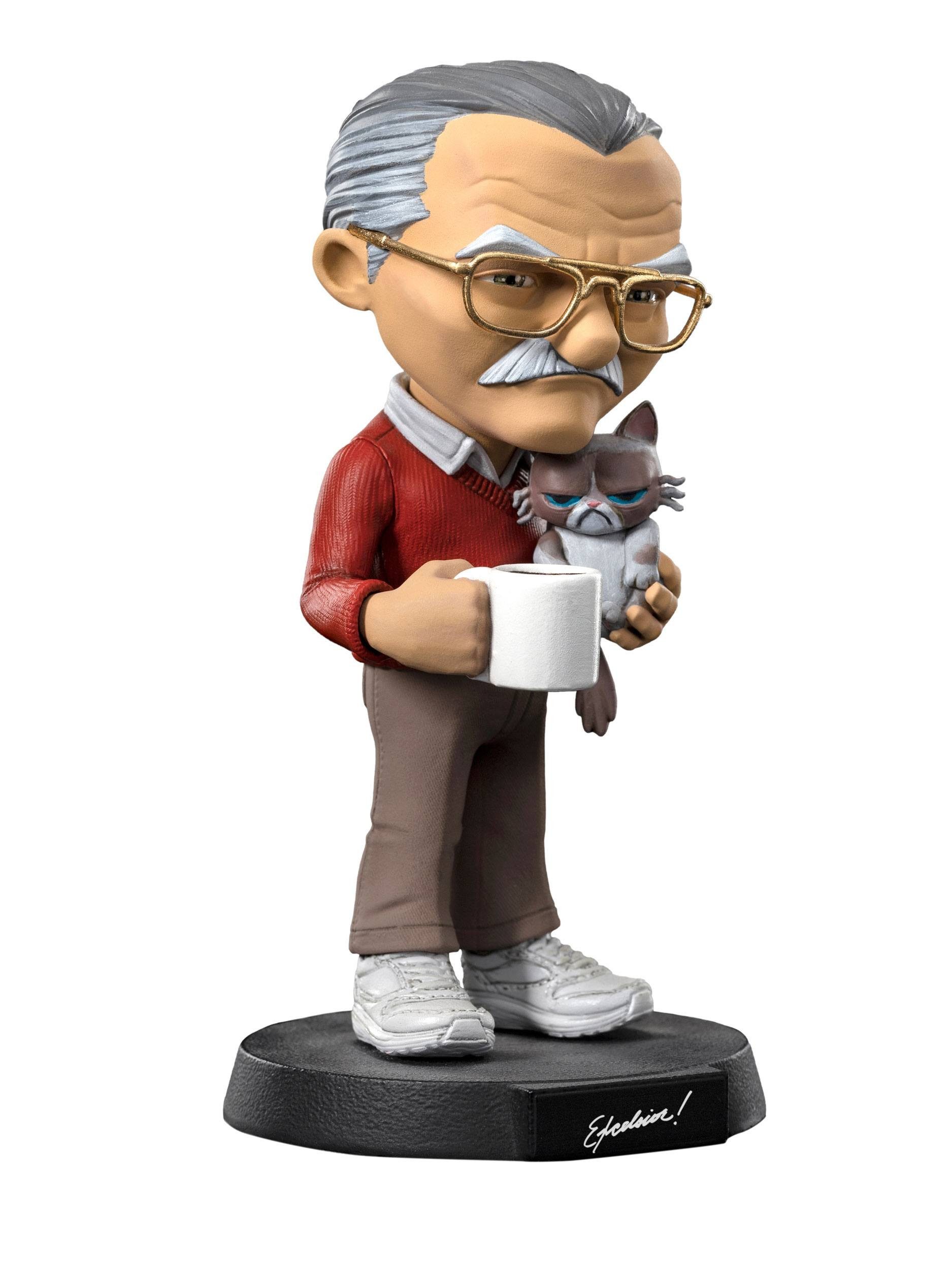 Iron Studios Dekofigur Stan Lee Mini Co. PVC Figur Stan Lee with Grumpy Cat 14 cm (1 St), Minifiguren Stan Lee
