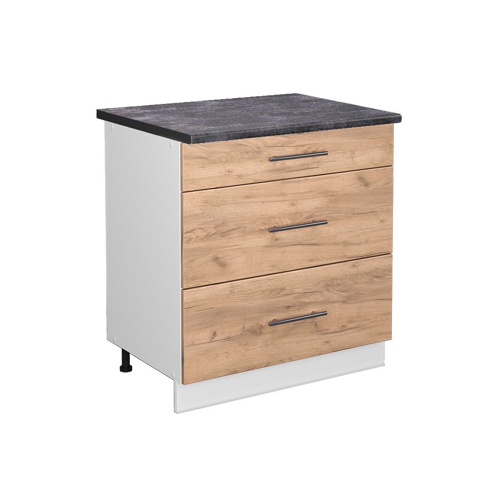 Vicco Unterschrank Fame-Line, Goldkraft Eiche/Weiß, 80 günstig online kaufen