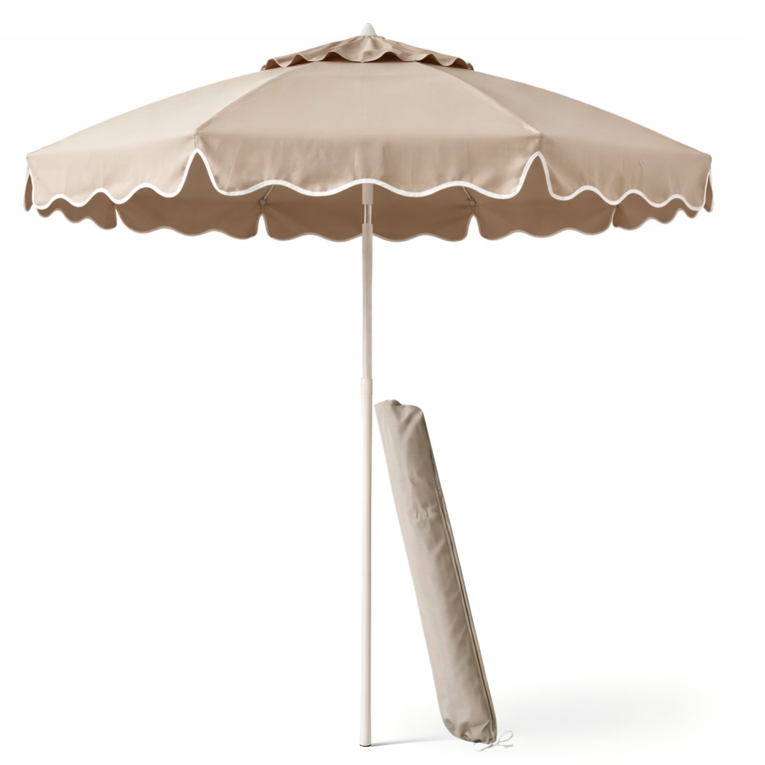 LIVLIG Sonnenschirm Premium Sonnenschutz 220 x Ø 200 cm, Set, Sonnenschirm inkl. Schutzhülle, Stufenlose Kippfunktion, manuelles Push-System