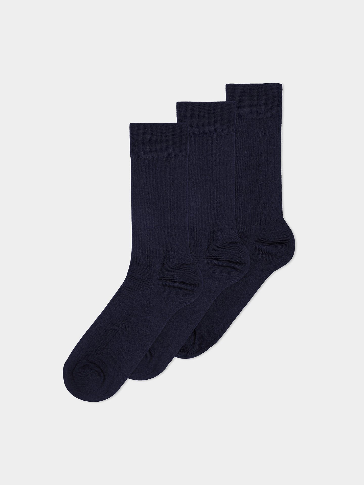 Cotton 3er im Gerippte (3-Paar) Socken Pack Socken dunkelblau Erlich Textil Casual