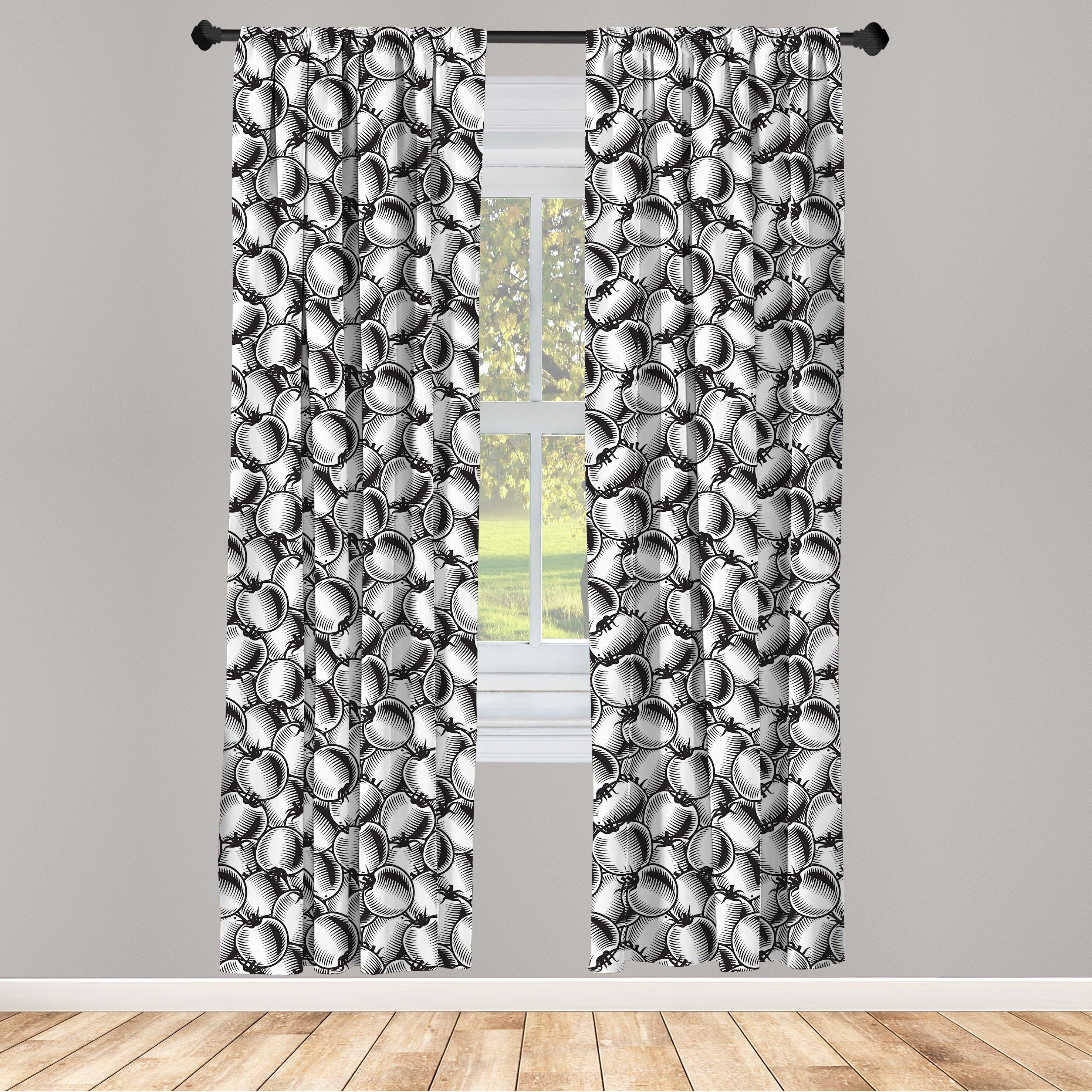 Gardine Vorhang für Wohnzimmer Schlafzimmer Dekor, Abakuhaus, Microfaser, Tomate Monochrome Gemüse Pile