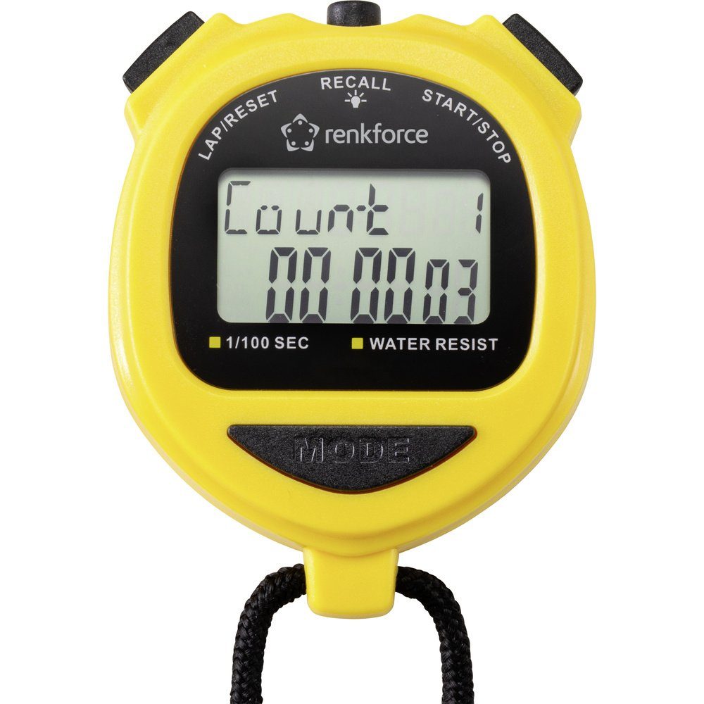 Renkforce Stoppuhr Renkforce RF-SW-120 Stoppuhr digital Gelb
