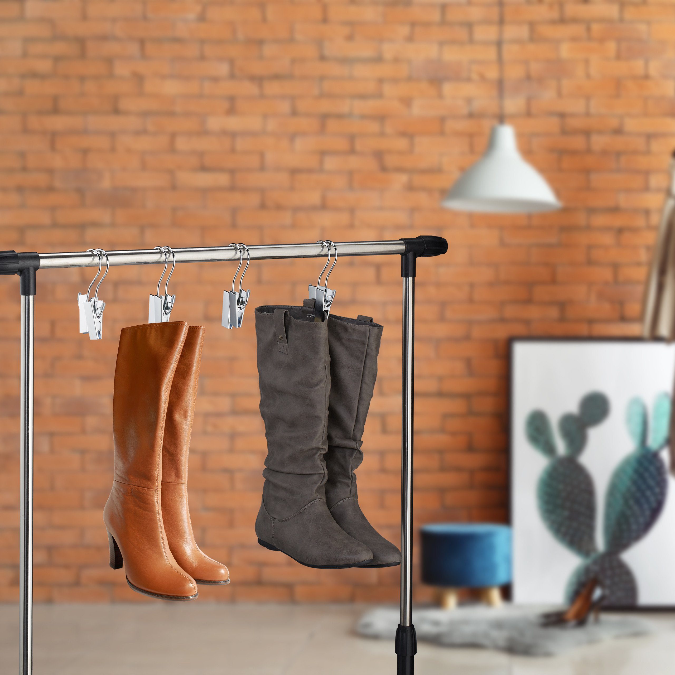relaxdays Kleiderbügel Stiefelklammern doppelt im 5er günstig online kaufen