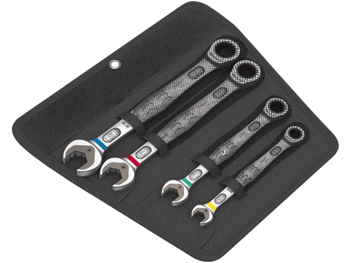 Wera Ringschlüssel Wera 6000 Joker Maul-Ringratschenset 4 tlg. (Set), 30° Rückschwenkwinkel, Farbkennzeichnung, inkl. robuster Textilbox