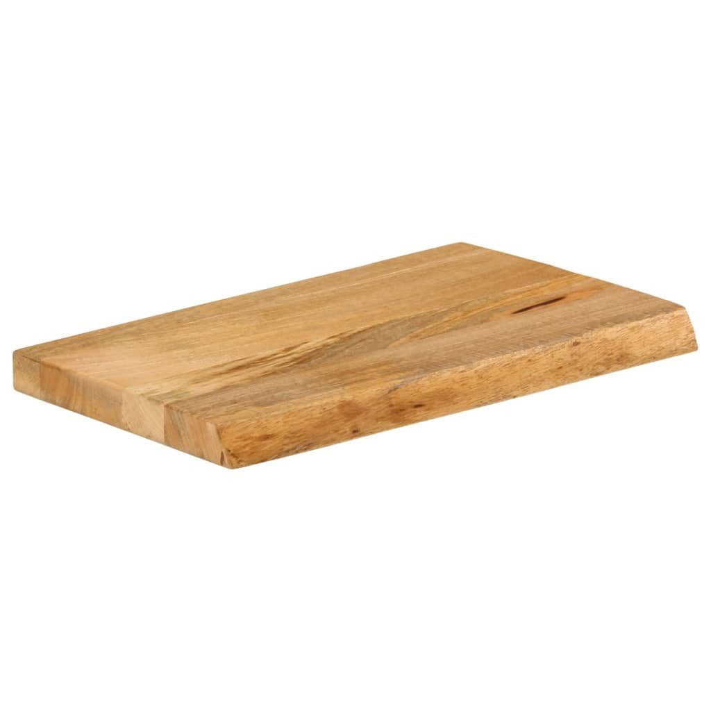 furnicato Tischplatte Vollholz 50x20x2,5 cm mit Baumkante, naturfarben (1 St)