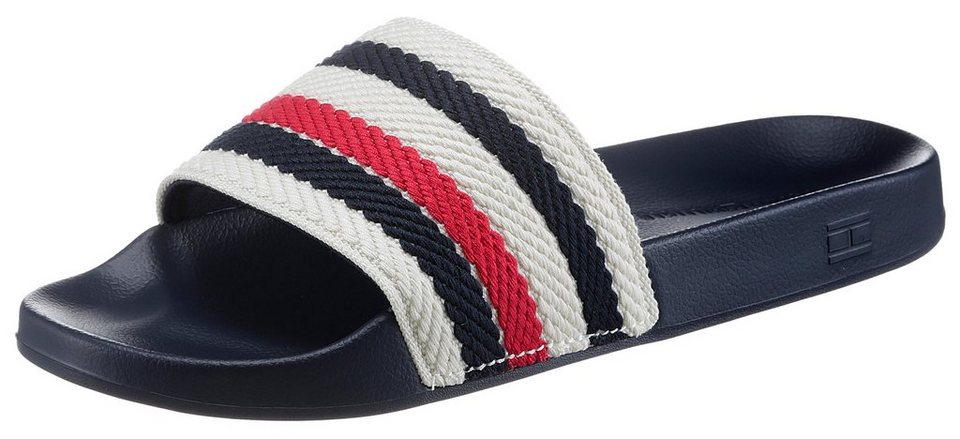 Tommy Hilfiger TOMMY ESSENTIAL POOL SLIDE Badepantolette mit gestreifter  Bandage