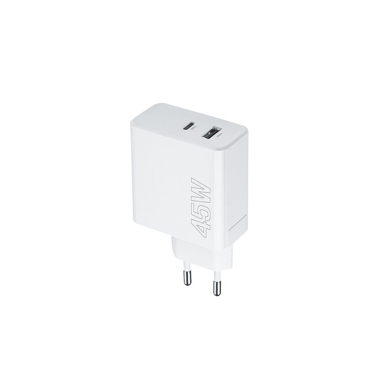 MaXlife 45W Schnell-Ladegerät PD QC 1x USB-C 1x USB weiß Smartphone-Ladegerät