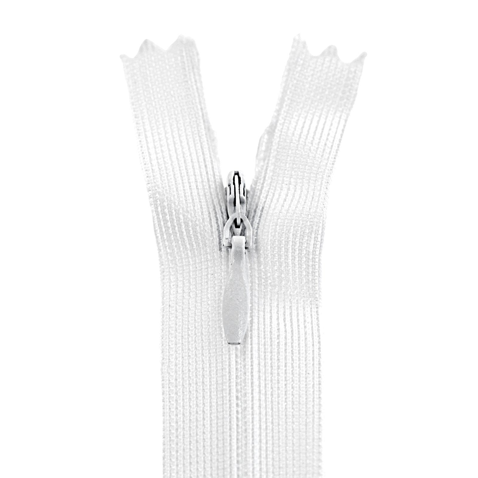 maDDma Reißverschluss 1 Reißverschluss spiral verdeckt, 40cm, unteilbar, Naht verdeckt, 101 weiß