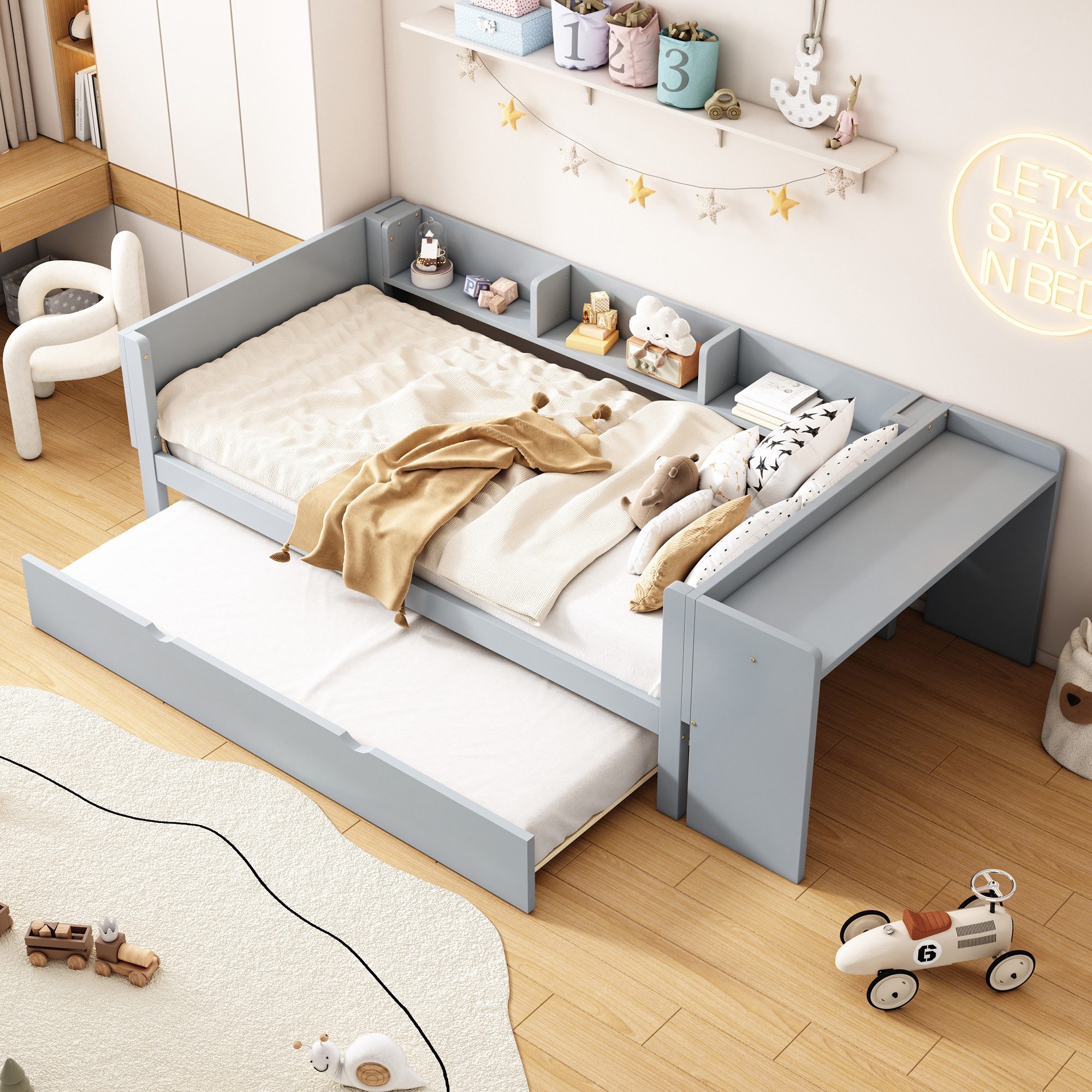 STILVORA Kinderbett 90×200 mit schreibtisch,Schlafsofa Tagesbett günstig online kaufen