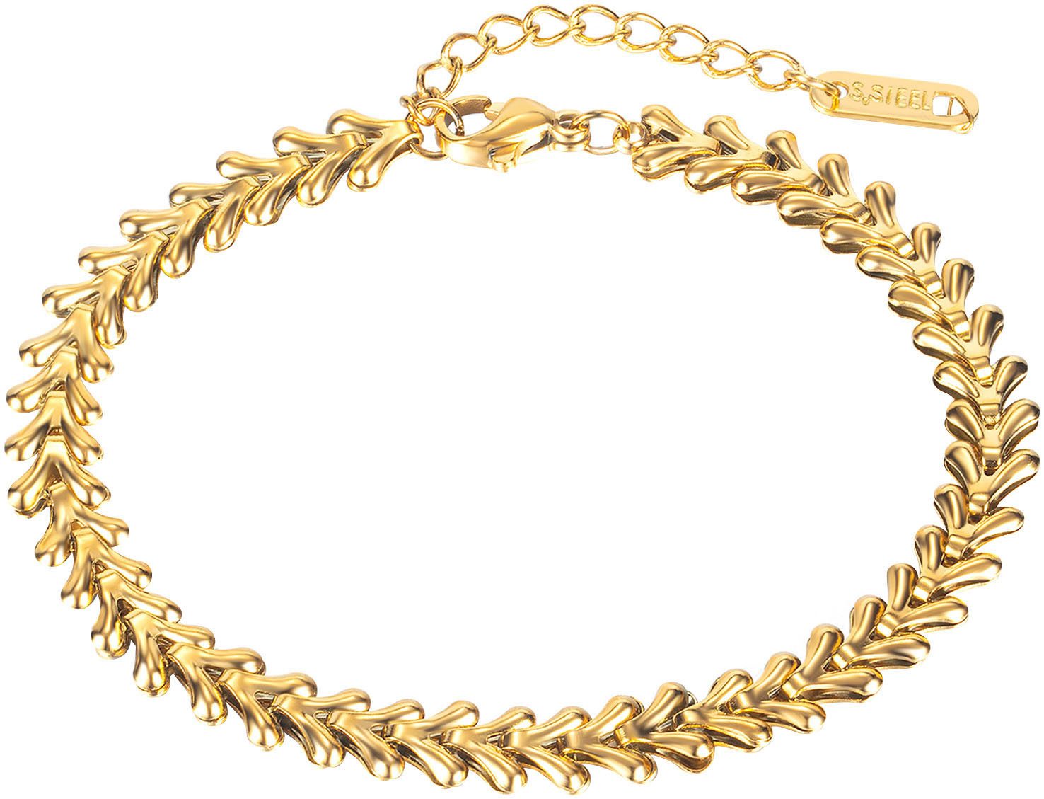 Firetti Armband Schmuck Geschenk Edelstahl Armschmuck Herzkettengliederung Liebe