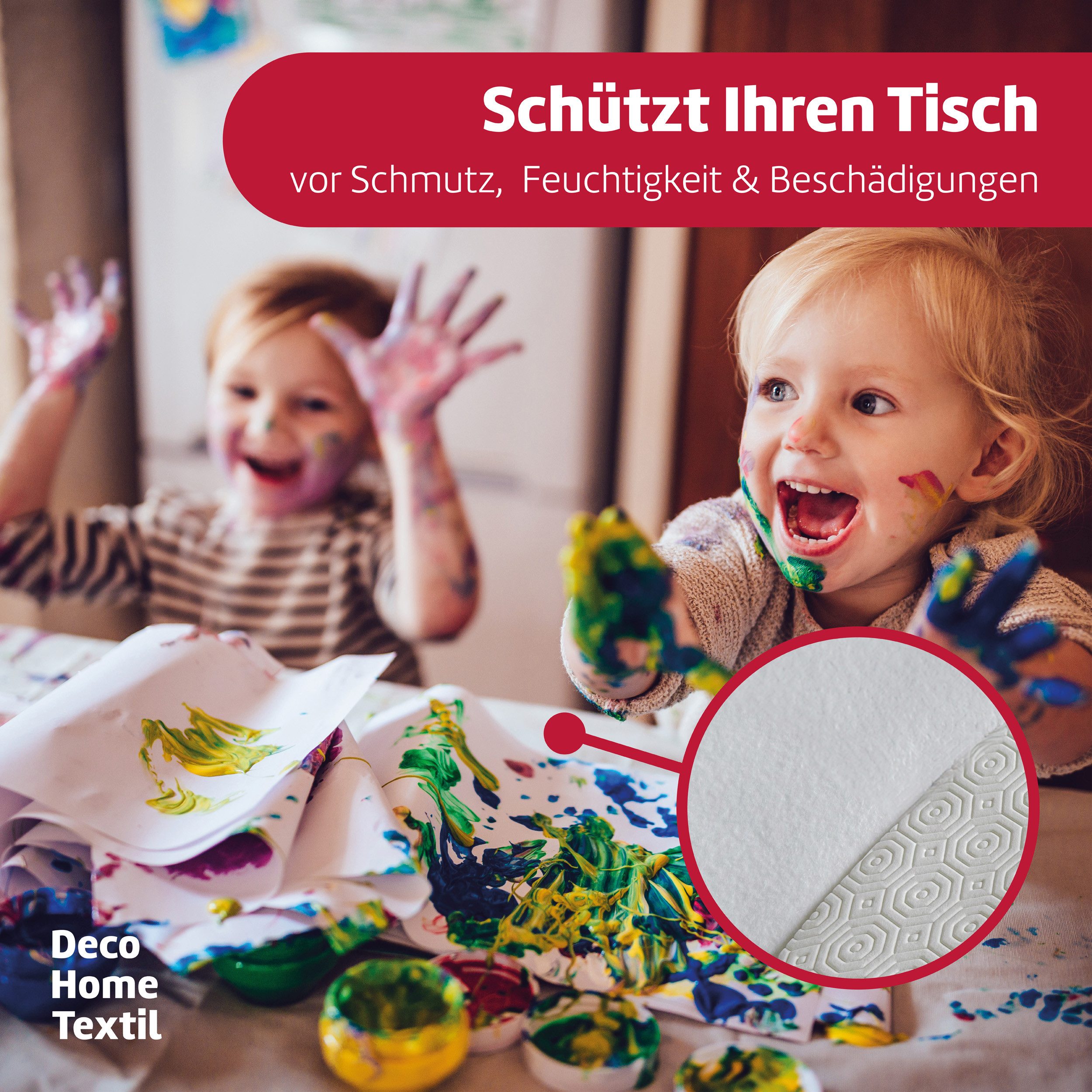 DecoHomeTextil Heimtextilmanufaktur Tischdecke Tischpolster Tischschoner Tischbelag Tischschutz Eckig Weiß – Bild 5 von 5