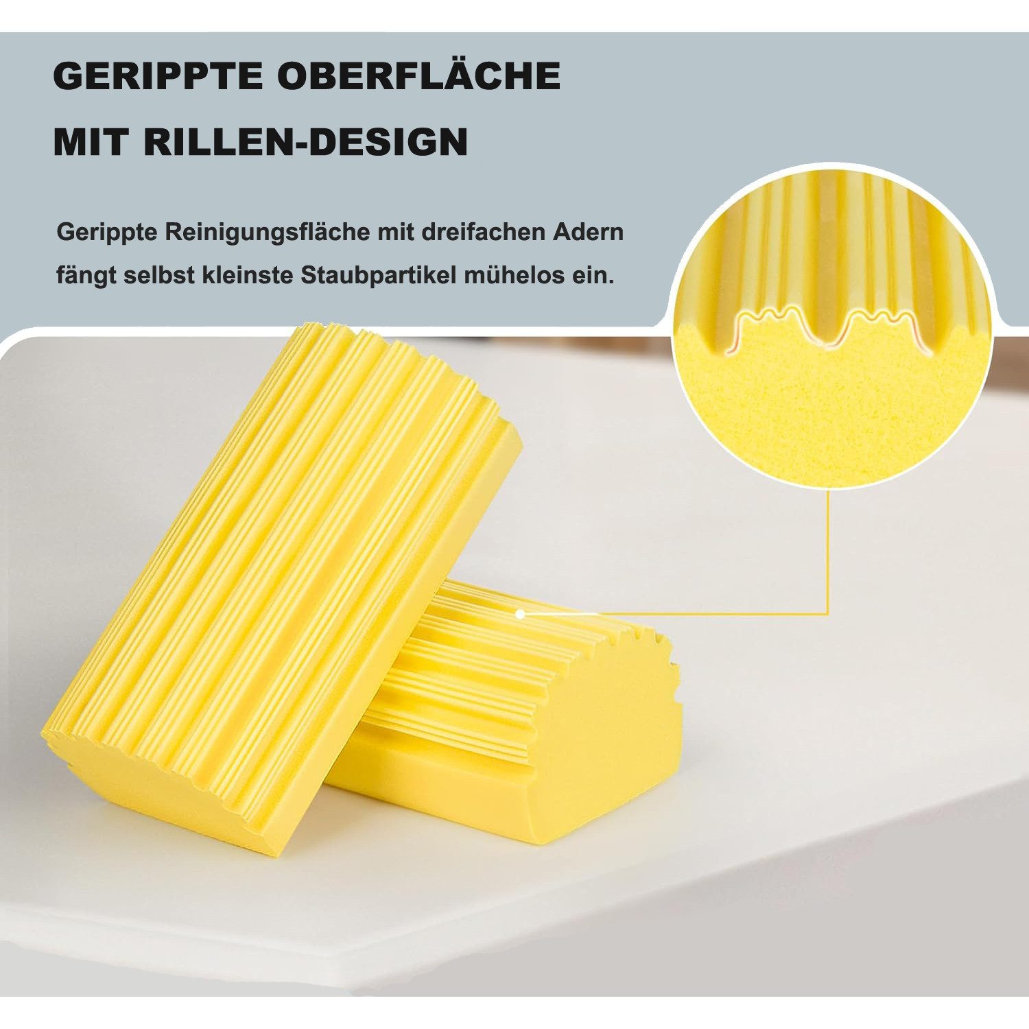 Auledio Reinigungsschwamm Wiederverwendbare Staubschwämme, Absorbierende Reinigungsschwämme, Feuchter Schwamm Staubwischer für die Haushaltsreinigung 4 Stück