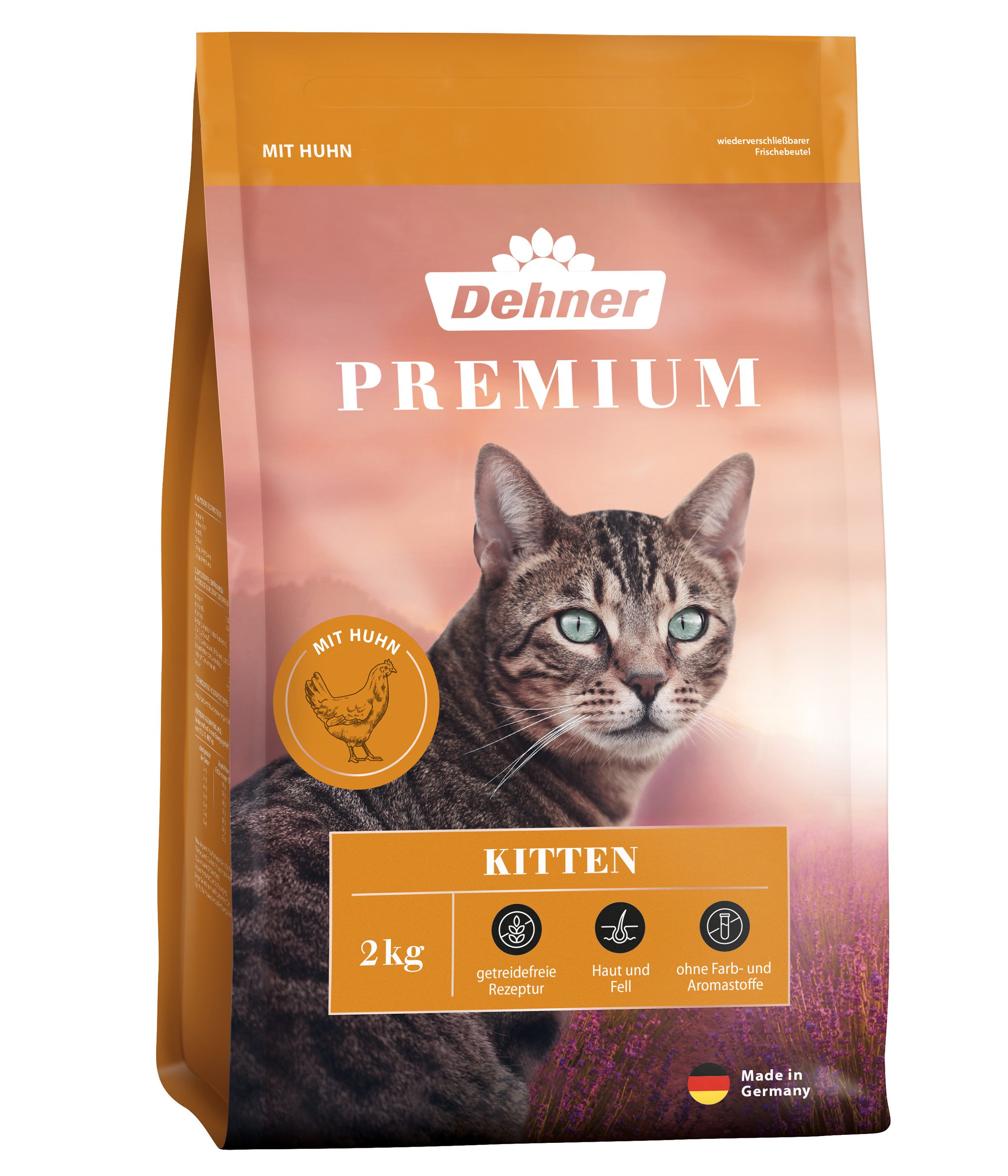 Dehner Katzenfutter, Trockenfutter Allergiker, Kitten, Huhn Huhn, 2000g