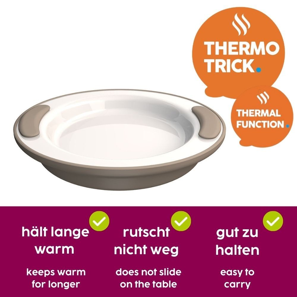 Ornamin Thermoschüssel Thermoteller, Esshilfe l Alltagshilfe l Warmhalteschale l Thermogeschirr