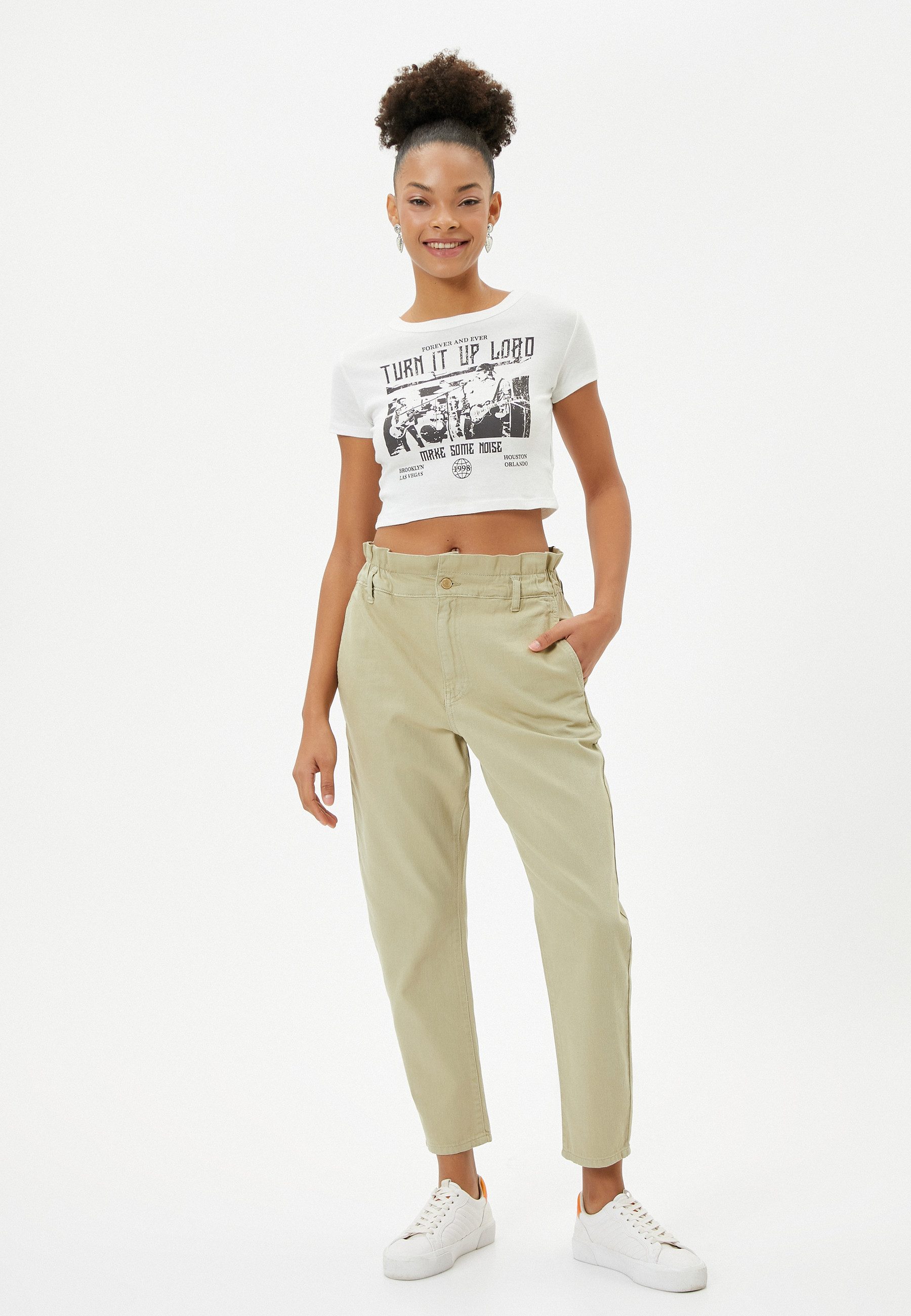 Koton Relax-fit-Jeans Hohe Leibhöhe Baggy Relax-fit-Jeans