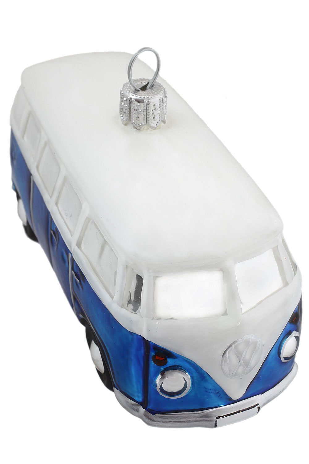 Bus VW Official Christbaumschmuck handdekoriert Hamburger Dekohänger - Licensed blau - mundgeblasen Weihnachtskontor Produkt,