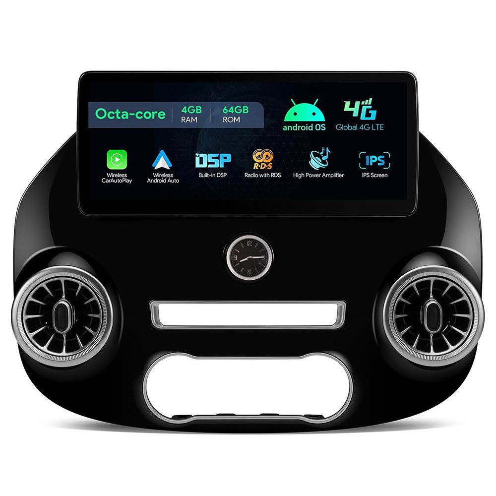 A-Sure 12.3" 4+64G Android 15 Carplay Für Mercedes Benz Vito W447 2014-2023 Autoradio (Digitalradio (DAB), FM, AM, RDS, 12.3 Zoll /2K /1920*720 IPS Screen)