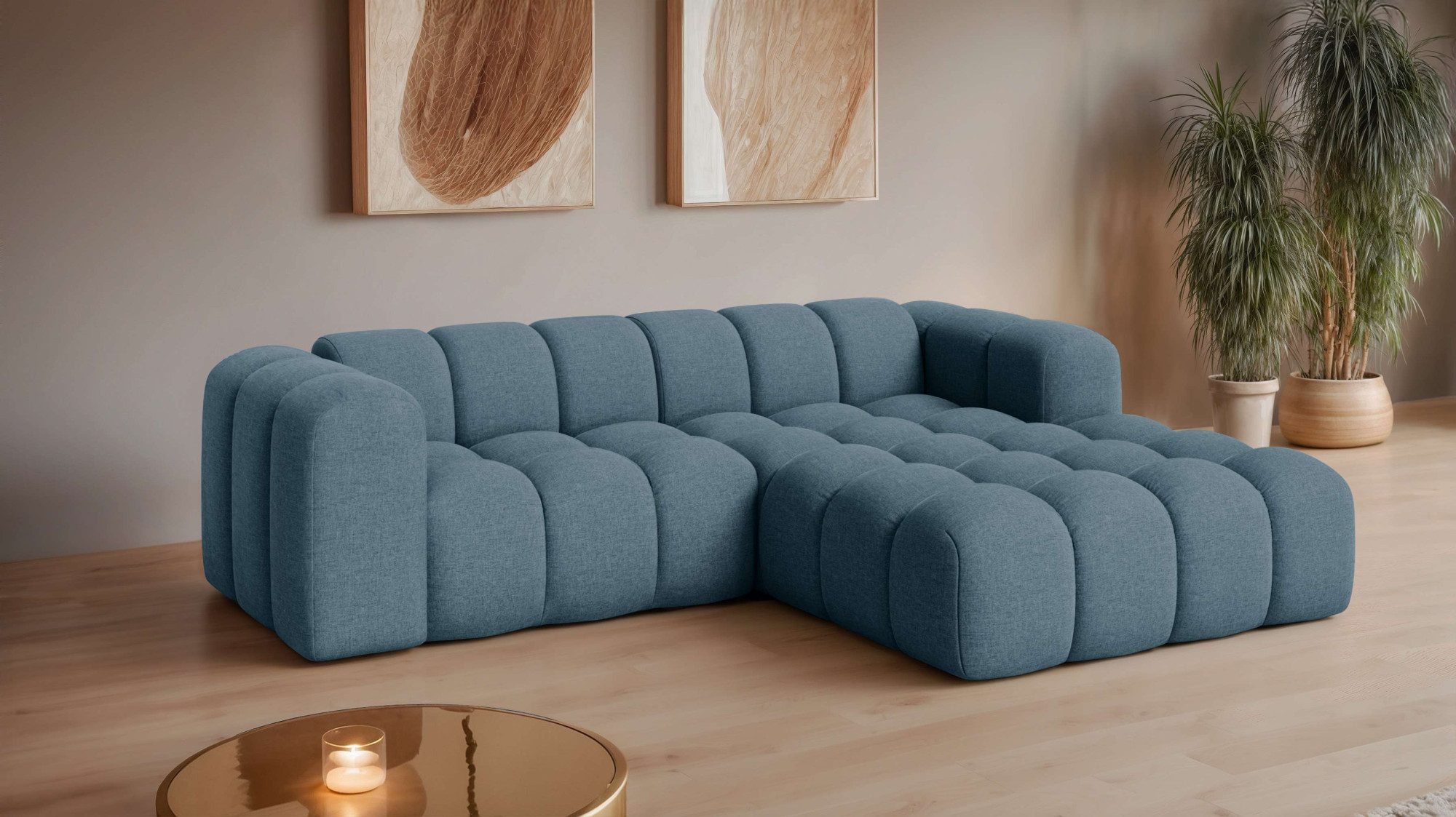OTTO home Ecksofa KALLIE Design-Sofa mit Wellenunterfederung, Bubble-Optik, günstig online kaufen