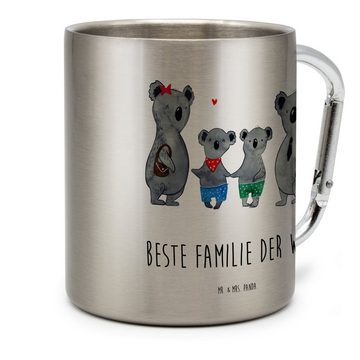 Mr. & Mrs. Panda Tasse Koala Familie zwei - Transparent - Geschenk, Camping, Edelstahlbecher, Edelstahl, Robust & Isolierend