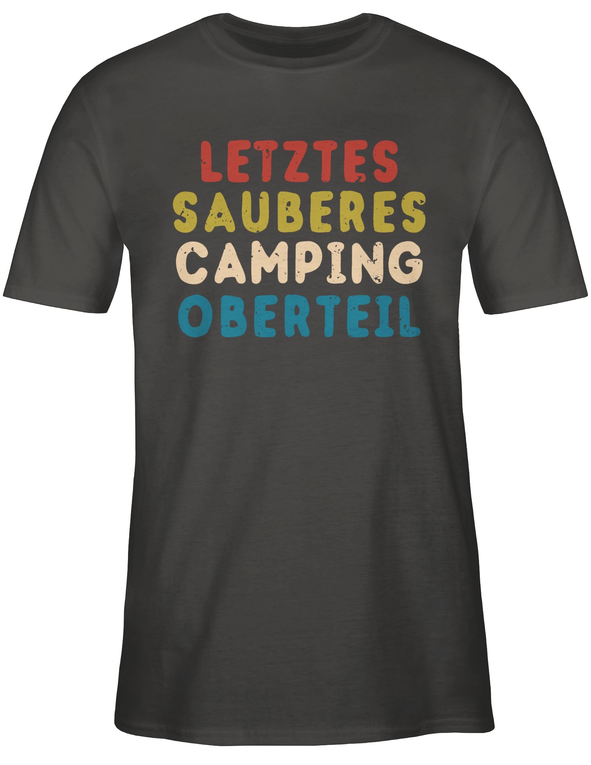 Dunkelgrau sauberes T-Shirt Statement Oberteil Shirtracer Sprüche Letztes Camping 02