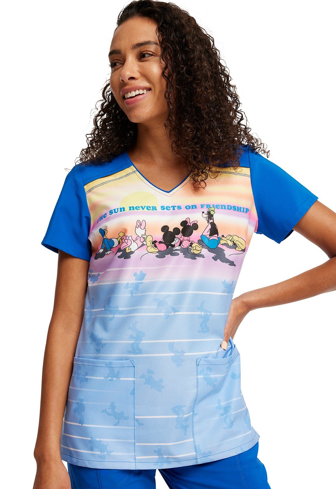 Cherokee Funktionsbluse Bunt bedruckter Damen Kasack "Micky Maus mit Freunde" Kasack mit Motiv