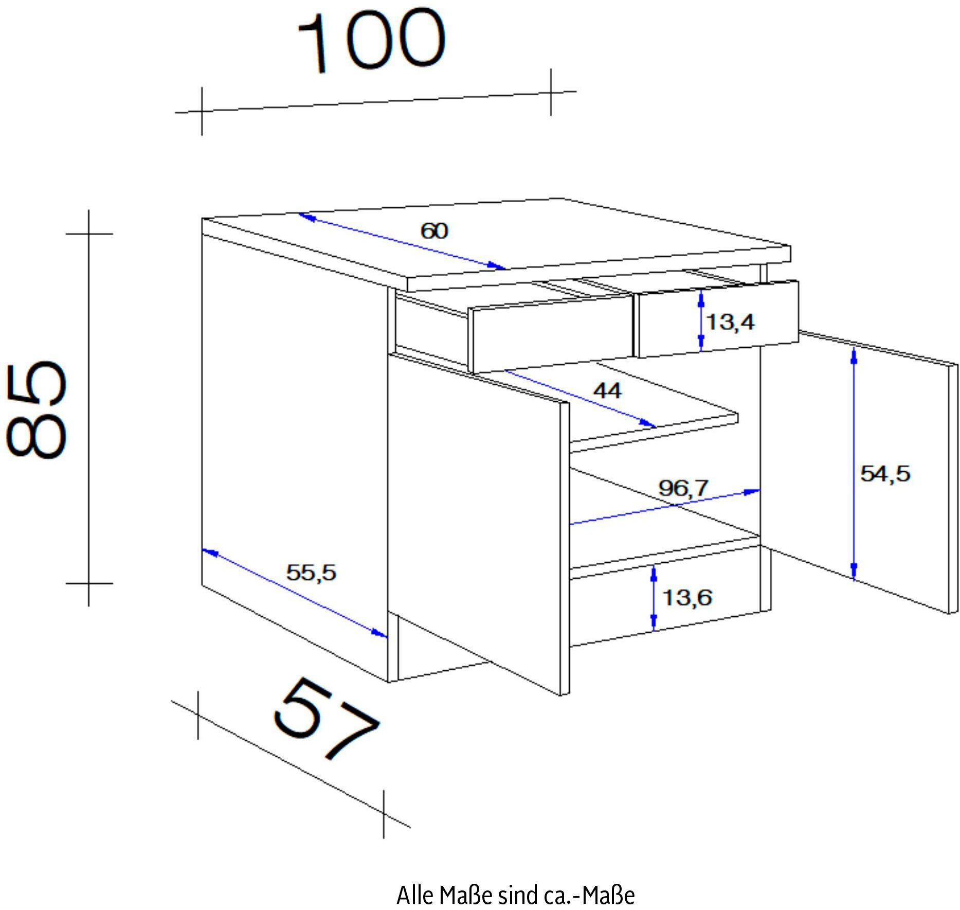 Stauraum (B H 60 x Morena x für x cm, Unterschrank T) 100 85 viel Flex-Well x