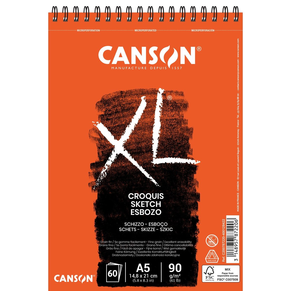 LYRA Malvorlage CANSON Skizzenblock XL Croquis DIN A5