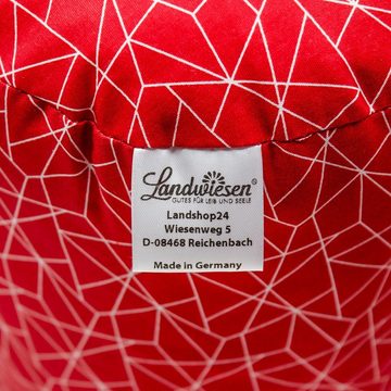 Nackenstützkissen Leserolle Nackenkissen Nackenrolle Rot mit Netzmuster 39 x 17 cm, Landwiesen, Füllung: 100% HCS Kugelfaser, entlastet Kopf-, Nacken- und Schulterbereich