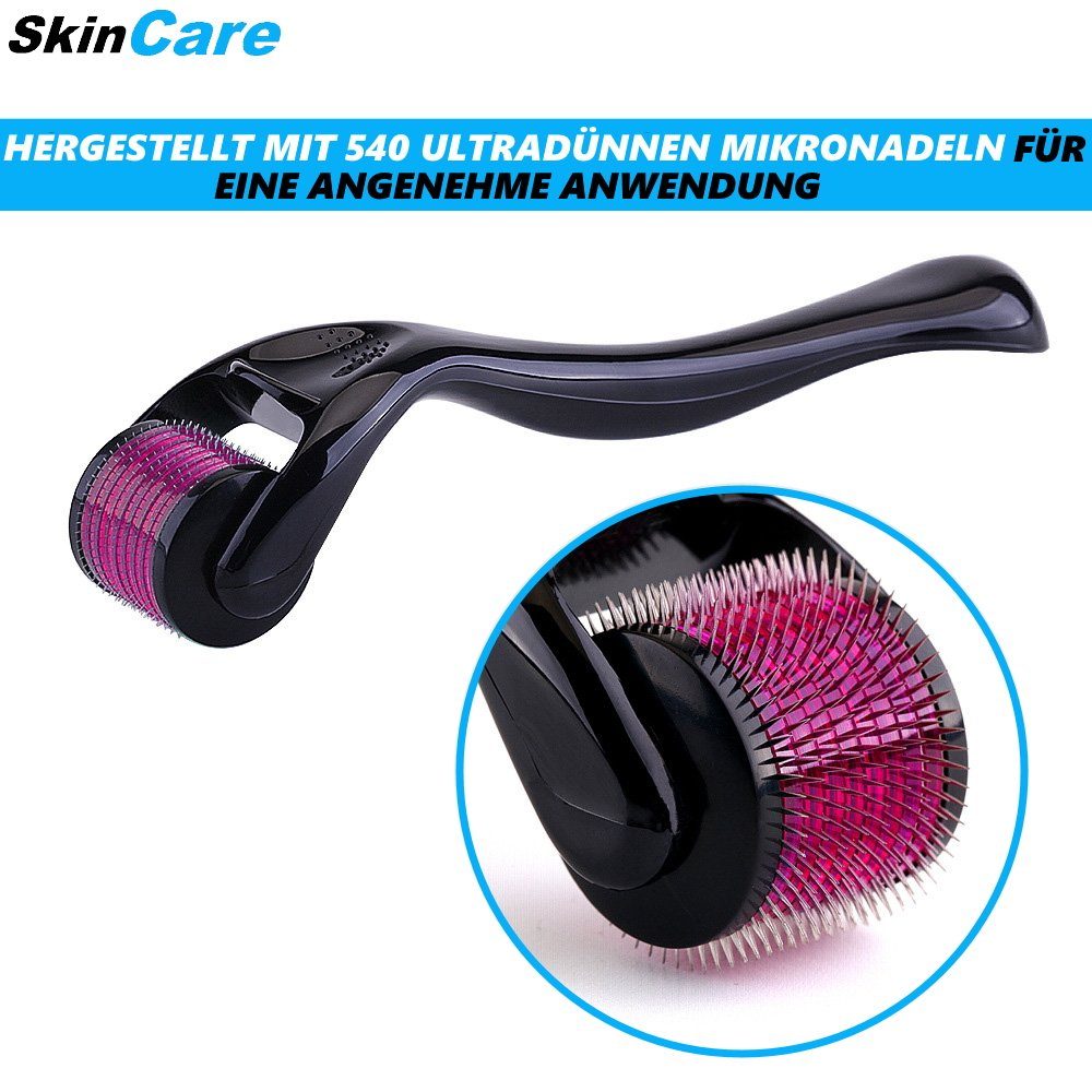 Micronadeln SkinCare Mikronadelroller Anti Narben Derma MAVURA Haarwachstum, Haut Roller Haarwuchs Aging Regeneration Hautpflege Pigment Pflege Falten, Haare Nadelroller Massageroller Haar Bart Wachstum, Microneedling Cellulite Dermaroller