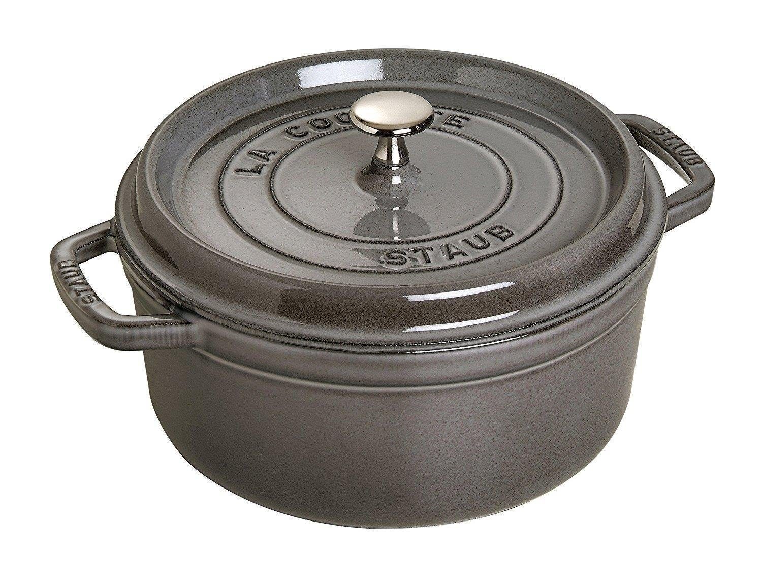 Staub Bräter Cocotte cm Graphit-grau rund Staub 24 Graphitgrau