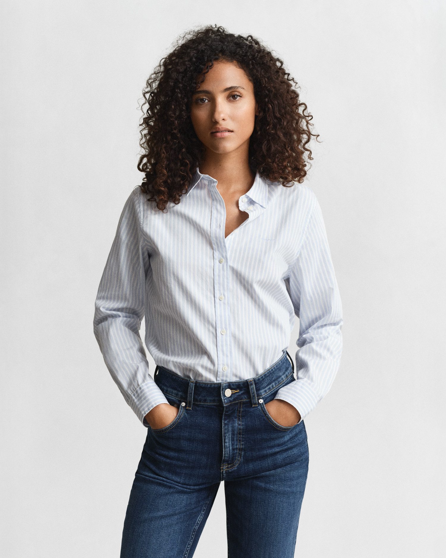 Gant Hemdbluse REG POPLIN STRIPED SHIRT mit einer kleinen Logostickerei auf günstig online kaufen