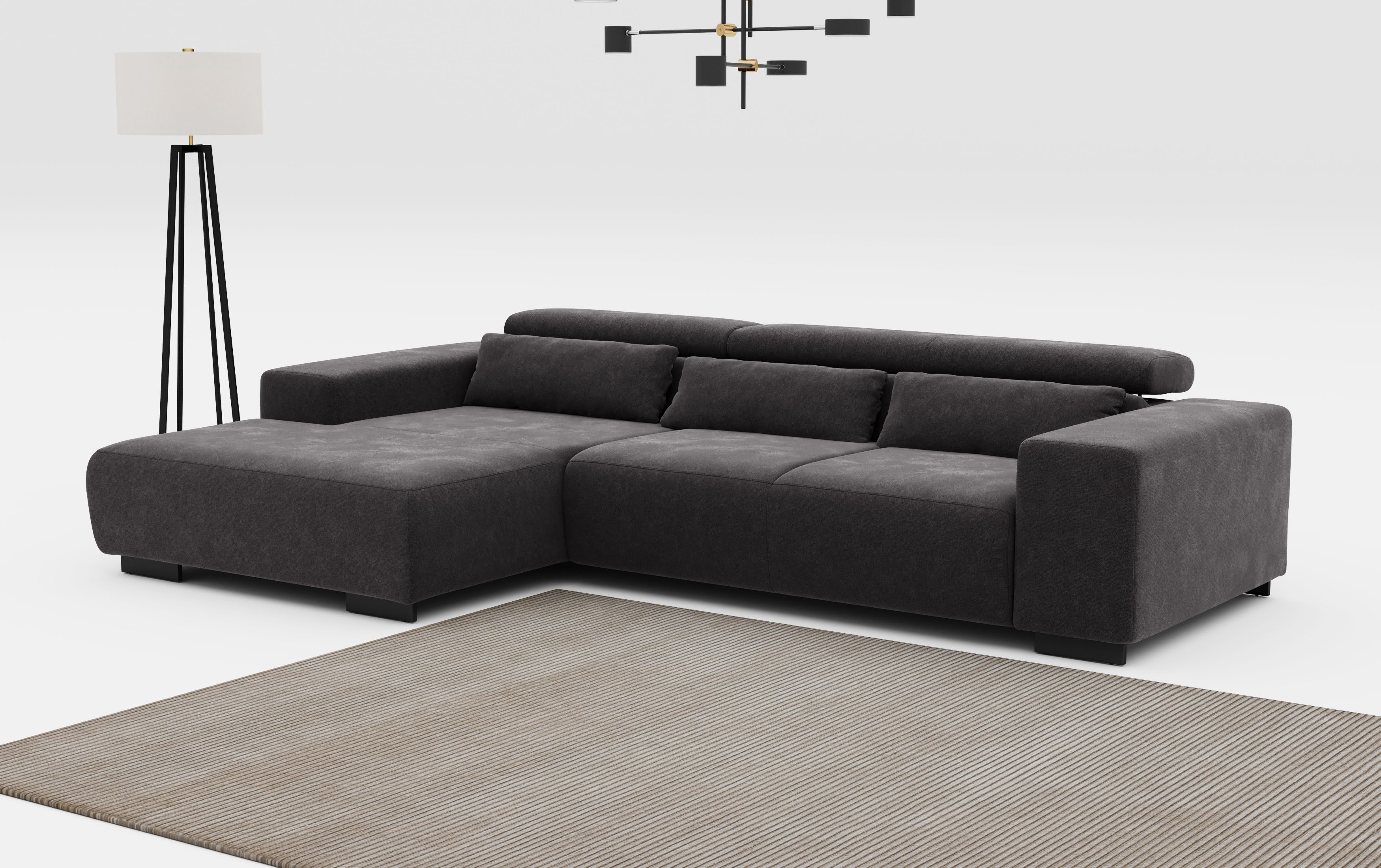 COTTA Ecksofa "Side L-Form, mit Kopfteilverstellung & 3 Nierenkissen", opti günstig online kaufen